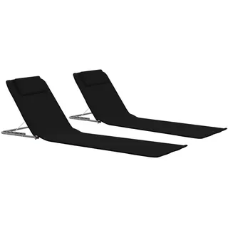 vidaXL Klappbare Strandmatte 47 x 0 x 0 cm Schwarz