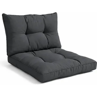 Beautissu Lounge Kissen Set Outdoor Graphitgrau XLuna 50x50cm 50x40cm