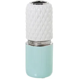 Alexandra House Living Vase, Weiß, Grün, Keramik, 11 x 30 cm