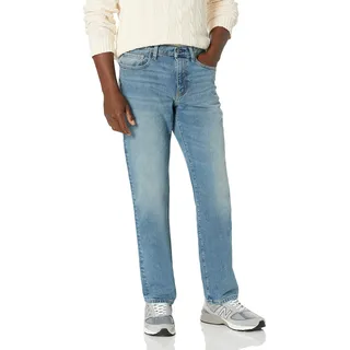 Amazon Essentials Herren Stretchjeans, Gerade Geschnitten - Auslauffarben, Helle Waschung, 31W / 30L
