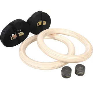 CCLIFE Gymnastikringe Gym Ringe Holz Fitness Trainingsringe Turnringe Olympische Gymnastic Rings fitnessringe Holzringe
