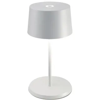 Zafferano, Olivia Mini Lampe, Tragbare und Wiederaufladbare Tischlampe mit Touch Control, Geeignet für Wohnzimmer und Außenbereich, Dimmer, 2700-3000 K, Höhe 22 cm, Farbe Weiß