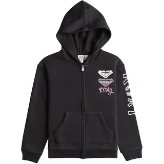 Roxy Girl's SURF Feeling Zipped Brushed Sweatshirt, Phantom, 116