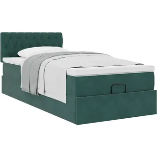 Best Möbel Bettrahmen inkl. Lattenrost - Ottoman-Bett mit Matratze Dunkelgrün 90x200 cm Samt - Klassische Betten CL9422863 5parcel - Grün
