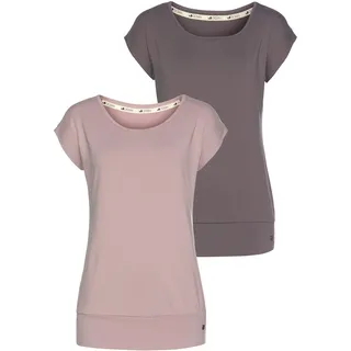 Yoga & Relax Shirt OCEAN SPORTSWEAR "Soulwear - Essentials Yoga Shirts", Damen, Gr. 42, rosa (rose, mauve), Single Jersey, Obermaterial: 92% Polyester, 8% Elasthan, figurbetont hüftbedeckend, Rundhals, Shirts Yoga & Relax Shirt, leicht überschnittene Schultern, längerer Schnitt, Topseller
