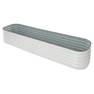 Erhöhtes Hochbeet - Metall Pflanzkasten - 12-in-1 modular - 43 cm hoch - 3 Größen 240×60 195×105 150×150 cm - Für Gemüse und Blumen - Weiß
