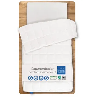 LINEA by böhmerwald - comfort - Dauneneinziehdecke leicht, 135x200, 90% Daunen / 10% Federn, Allergiker geeignet, waschbar bis 60 °C, in Deutschland produziert