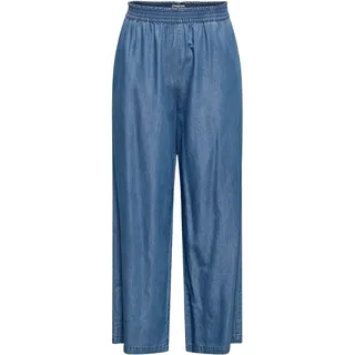 Weite Jeans ONLY "ONLETTY-BEA ELASTIC WIDE DNM QYT", Damen, Gr. XS (34), Länge 32, medium blau denim, Denim/Jeans, Obermaterial: 65% Baumwolle, 35% Lyocell, unifarben, lang, Jeans Weite Jeans, Baumwollmischung, regular waist, Topseller