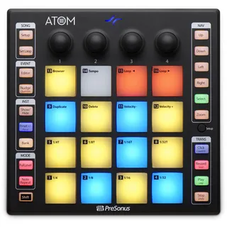 PRESONUS ATOM, MIDI-Controller, Pad-Controller für Musikproduktion und Performance mit Studio One Artist, Ableton Live Lite und Studio Magic Software-Bundle
