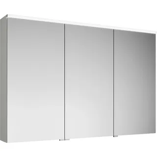 burgbad Eqio Spiegelschrank mit LED-Aufsatzleuchte, 3-türig, mittlerer Türanschlag rechts, 1200x800x170mm, SPGS120LF2009, Korpus: Weiß Hochglanz