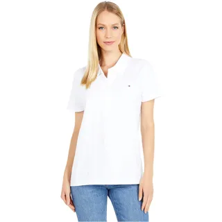 Tommy Hilfiger Damen Klassisches Poloshirt (Standard und Übergröße) S/S CORE Polo, White, Large