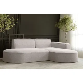 Kaiser Möbel Ecksofa, Sofa L form, Couch L form MODENA L STUDIO stoff Neve Beige Rechts