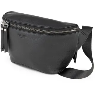 Berliner Bags Premium Bauchtasche Noah, Umhängetasche aus Leder, Crossbody Tasche, Gürteltasche für Damen und Herren – Schwarz