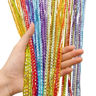 SNBUHA Fadenvorhang, Blickdicht Glitzer Türvorhänge Bunt Für Hochzeit, Fliegenvorhang Für Hochzeit, Café, Restaurant(100×200 cm, Regenbogen)
