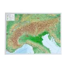 Georelief 3D Reliefkarte Alpen - ohne Rahmen - klein