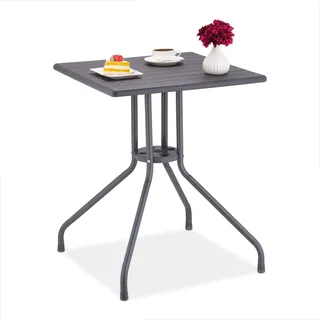 Relaxdays Gartentisch 77 x 70,5 x 61 cm grau