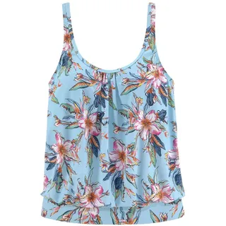LASCANA Tankini-Top »Malia« mit lockerem Schnit und tropischem Print, blau