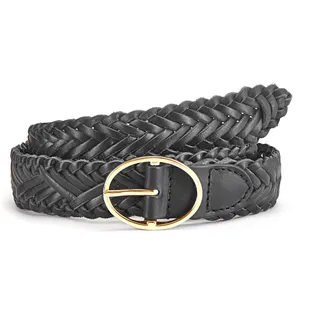 Ledergürtel LASCANA "Hüftgürtel, Flechtgürtel, Anzuggürtel, Hosengürtel, Gürtel", Damen, Gr. 85, schwarz, Leder, Fischgratmuster, Flechtoptik, Basic, Gürtel Ledergürtel, aus Leder im klassischen Look für Jeans & Kleider