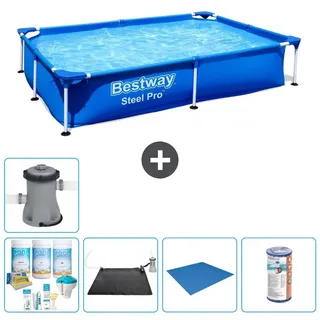 Bestway Steel Pro Rechteckig - 221x150x43 cm - 6-teilig S22063 - Blau
