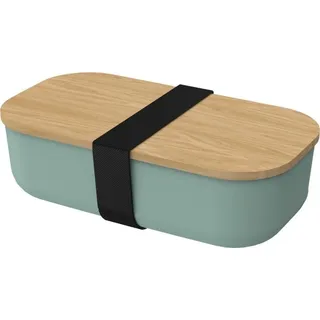 elasto PROMOTION FOR LIFE Bio-Vorratsdose 'Beech' Brotdose mit Bambusdeckel Lunchbox To Go - Langlebiger Bio-Kunststoff, Farbe:minze/natur