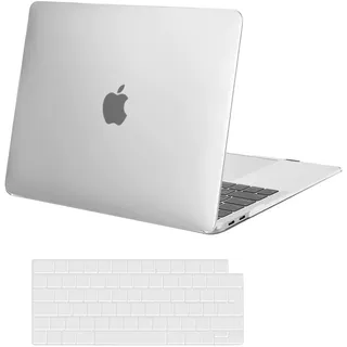 MOSISO Hülle Kompatibel mit MacBook Air 13 Zoll 2022 2021 2020 2019 2018 A2337 M1 A2179 A1932 Retina Display mit Touch ID, Plastik Schutzhülle Hartschale Case & Tastaturschutz, Frost