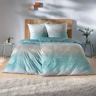 Estella Bettwäsche Viktor cyan 135x200 cm + 80x80 cm - Cyan