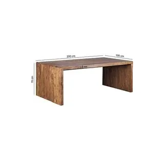 WOHNLING Schreibtisch braun rechteckig, Wangen-Gestell braun 180,0 x 100,0 cm