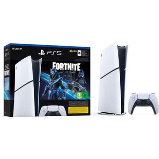Sony PlayStation 5 Slim Digital Edition 1000 GB Weiß + Fortnite Bundle, 1x DualSense Wireless-Controller