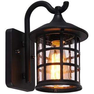 SUZNIU Wandleuchte Aussen, Vintage Aussenlampe Wand Glas Aluminium Außenlampe Wasserdichte, Garten Außenwandleuchten E27 Wandlampe Aussen Ohne Leuchtmittel, für Garage, Balkon, Beleuchtung Terrasse