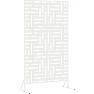 vidaXL Sichtschutz Weiß 100 x 50 x 180 cm Stahl - Weiß