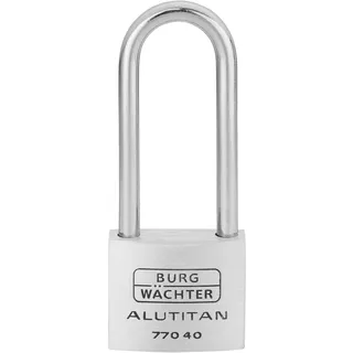 Burg Wächter Burg-Wächter Vorhangschloss, Vorhängeschloss mit Schlüssel, 6,9 mm Bügelstärke, massives Aluminiumschloss, Innenwerk rostfrei, Gehärtet, Alutitan 770 HB 40 65 SB