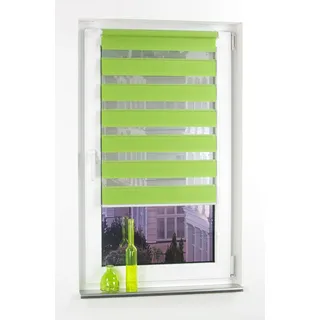 Doppelrollo LIEDECO "Klemmfix DUO-Rollo YOUNG COLOURS" Gr. 6, grün (apfelgrün), B:120cm H:160cm, Polyester, Rollos, Doppelrollo