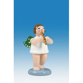 Engelmusikant Engel mit Blockflöte ohne Krone Höhe ca 6 cm NEU Erzgebirge Holz