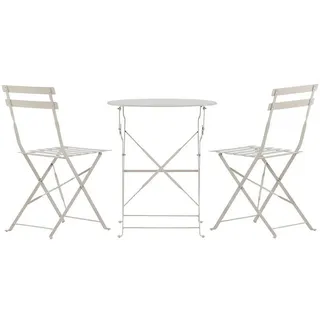 ebuy24 Lounge-Set, Tao, Tisch Beige, Metall, 60 x 60 x 71 cm, 3-teilig , Gartenmöbel, Gartengarnituren, Gartenmöbel-Sets