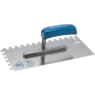 Jung-Henkelmann Jung Henkelmann Glättekelle (gezahnt 10x10 mm, Stahl rostfrei, Griff gebogen, Maße 280x130 mm, Kelle) 50701000