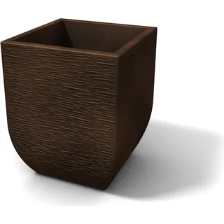Kloris Pflanzkübel quadratisch für Innen- und Außenbereiche, Modell SALENTINO 30 Polyethylen, braun, Außenmaße 29 x 29 cm, Höhe 43,5 cm, hohe Qualität, hergestellt in Italien.