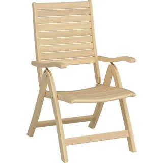 Klappstuhl Canston Holz mit Armlehnen verstellbar Natur