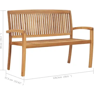 vidaXL Stapelbank 128,5 x 53 x 90 cm Teak