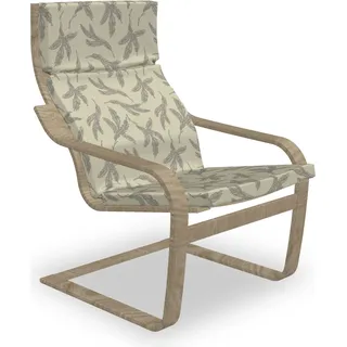 ABAKUHAUS Botanik Poäng Sessel Polster, Fir Tree Branches Elements, Sitzkissen mit Stuhlkissen mit Hakenschlaufe und Reißverschluss, beige Staub - Beige