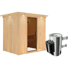 Bild Sauna Finja, Ofen integrierte Stg.LED-Dachkranz Natur