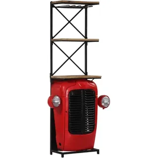 Traktor-Weinschrank 49 x 32 x 183 cm Massivholz Mango - Rot