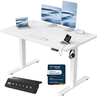 JUMMICO Höhenverstellbarer Schreibtisch 120 x 60 cm Weiß