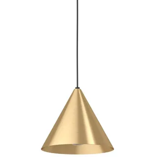 EGLO Pendelleuchte Narices, 1 flammige Hängelampe, minimalistisch, Hängeleuchte aus Metall in Messing-Gebürstet, Gold, Schwarz, Esstischlampe, Wohnzimmerlampe hängend mit E27 Fassung