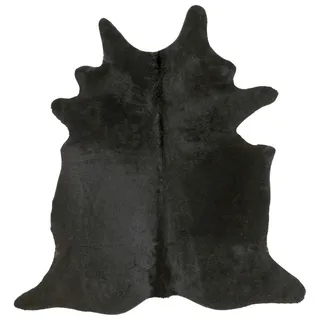Linea Natura Rinderfell , Schwarz , Fell , Echtleder , Rindleder , Tier , Tierform , 160x200 cm , für Fußbodenheizung geeignet, antistatisch, pflegeleicht , Teppiche und Böden, Teppiche, Schaffelle & Kuhfelle