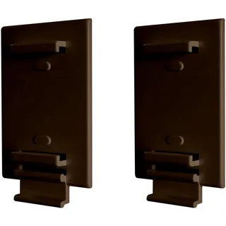 Estika Klebehalter für Klemmfix Doppelrollo, Braun, 2 Stück - Set, kleben, Klebeträger, Doppel Rollo Halterung, für Duo-Rollo