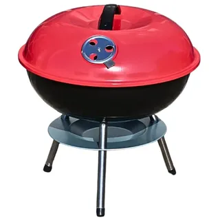 "Kompakter Kugelgrill 35 cm von Benson Garden – Tragbarer Holzkohlegrill mit einstellbarer Luftzufuhr, Aschesammelfach und Zusatzgitter – Perfekt für Balkon, Garten und Camping"