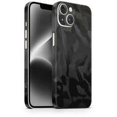 Skin kompatibel mit iPhone 13 Schutzfolie für die Rückseite und Seiten in edler Optik inkl. Kameraschutz Schutz vor Kratzern (Shadow Black)