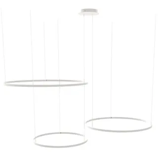 s.luce Led-Hängeleuchte 3er Ring Weiß Ø 120 | 100 | 80cm , Metall , Rund , LED integrated , F , 120x3.3x1.3 cm , Lampen & Leuchten, Innenbeleuchtung, Hängeleuchten, Pendelleuchten