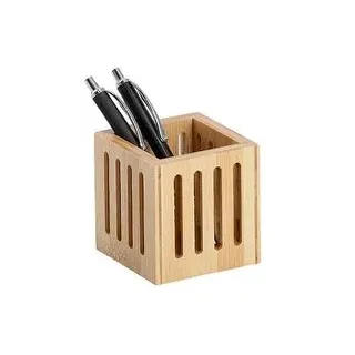 Zeller Stiftehalter braun Bambus 8,0 x 8,0 x 8,0 cm