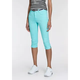 KangaROOS Caprijeans »CAPRI-JEANS mit Gürtel« Set, mit abnehmbarem Gürtel, Skinny Fit, mit Schlitz, normale Leibhöhe, grün